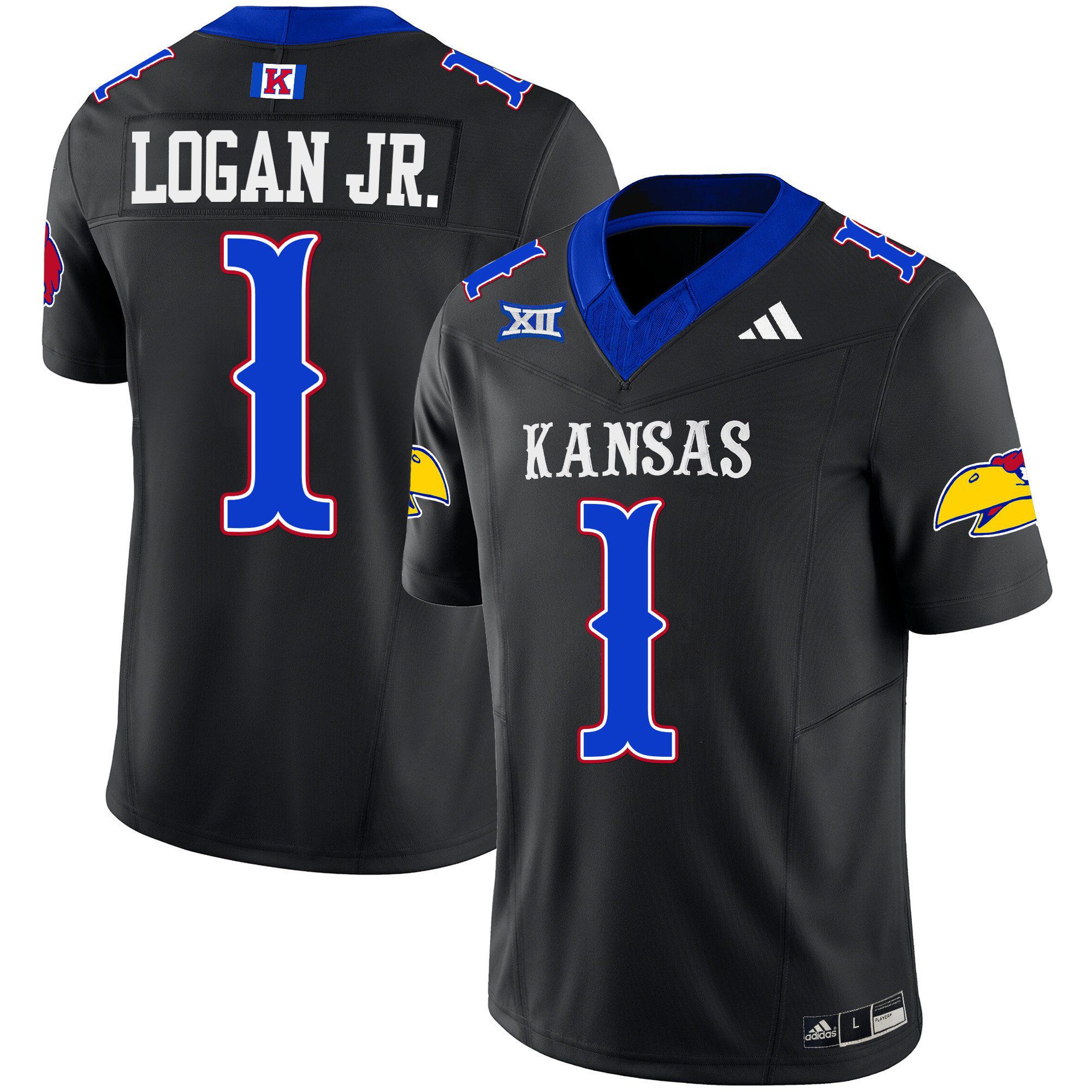 Men Kansas Jayhawks #1 Logan jr Black 2024 Blackhawk Vapor Limited NCAA Jersey->indianapolis colts->NFL Jersey